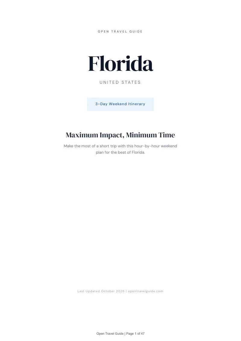 Florida 3-Day Weekend Itinerary: Cover