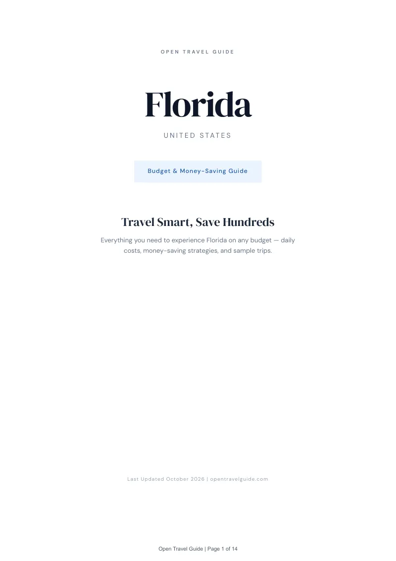 Florida Budget & Money-Saving Guide: Cover