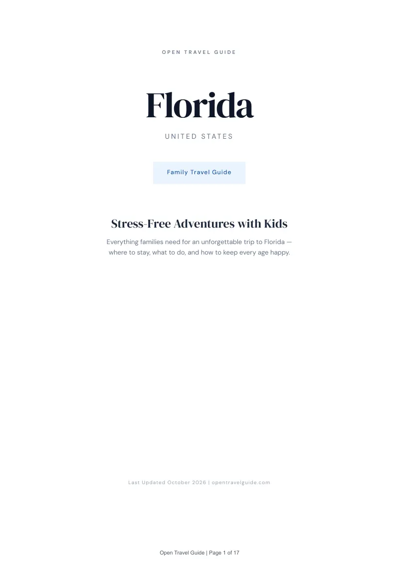 Florida Family Travel Guide: Cover