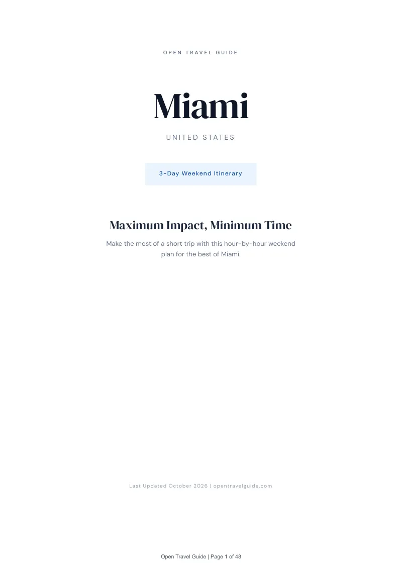 Miami 3-Day Weekend Itinerary: Cover