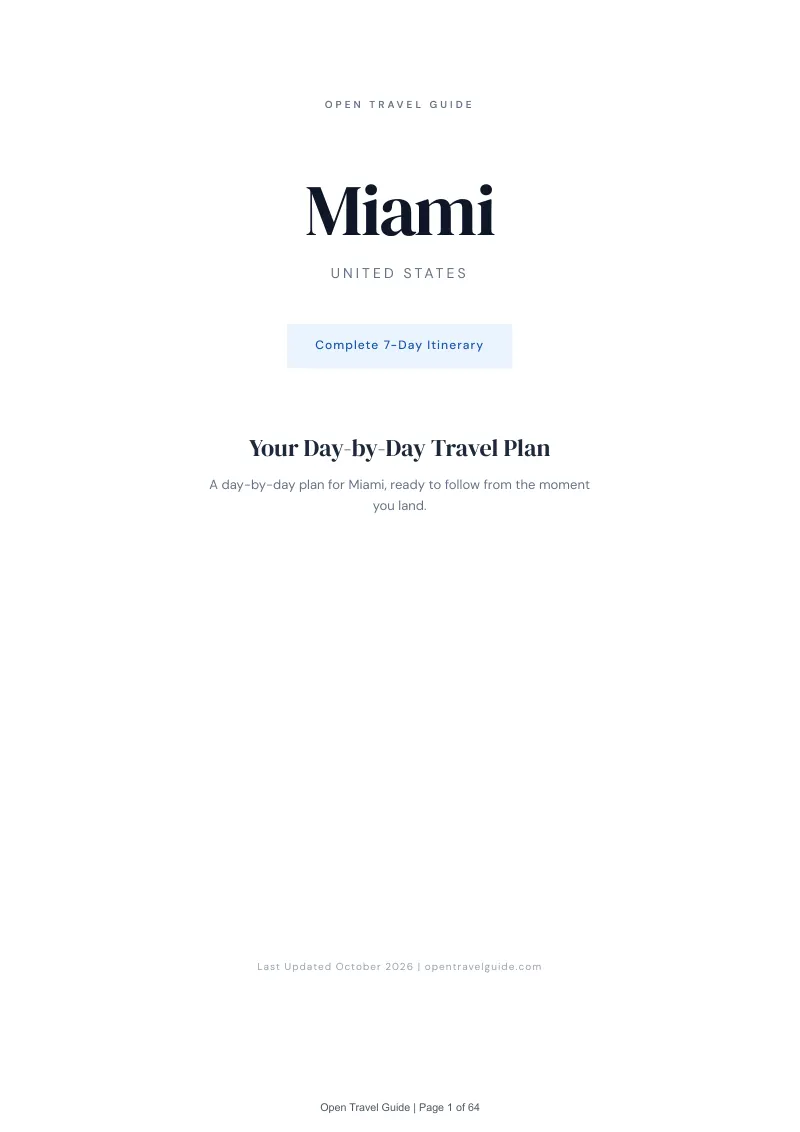 Miami 7-Day Itinerary: Cover