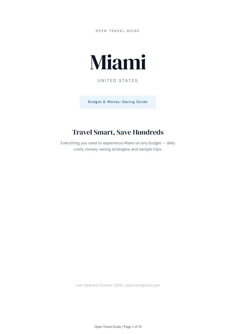 Miami Budget & Money-Saving Guide: Cover