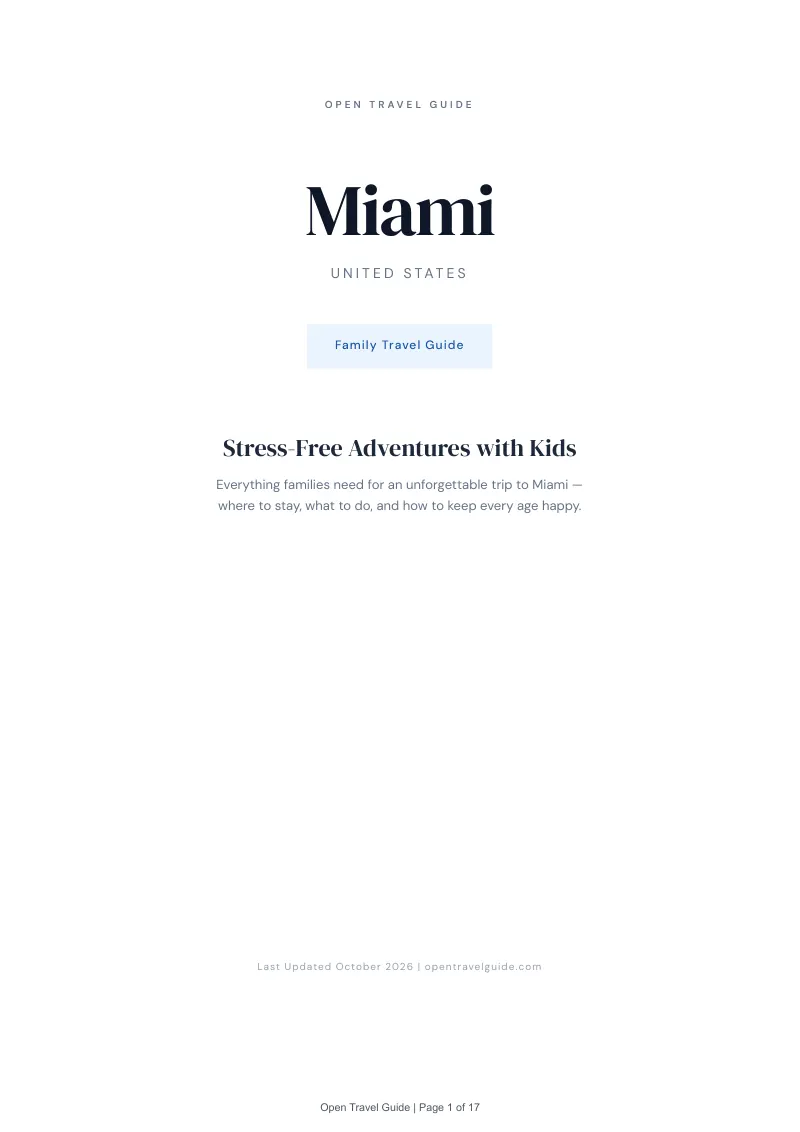 Miami Family Travel Guide: Cover