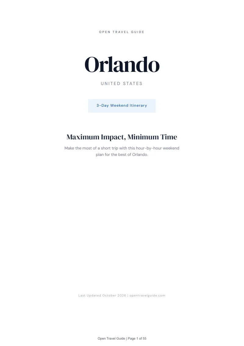 Orlando 3-Day Weekend Itinerary: Cover