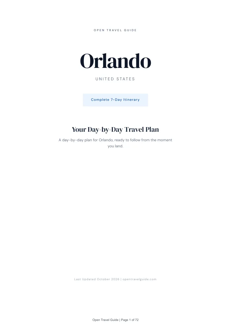 Orlando 7-Day Itinerary: Cover