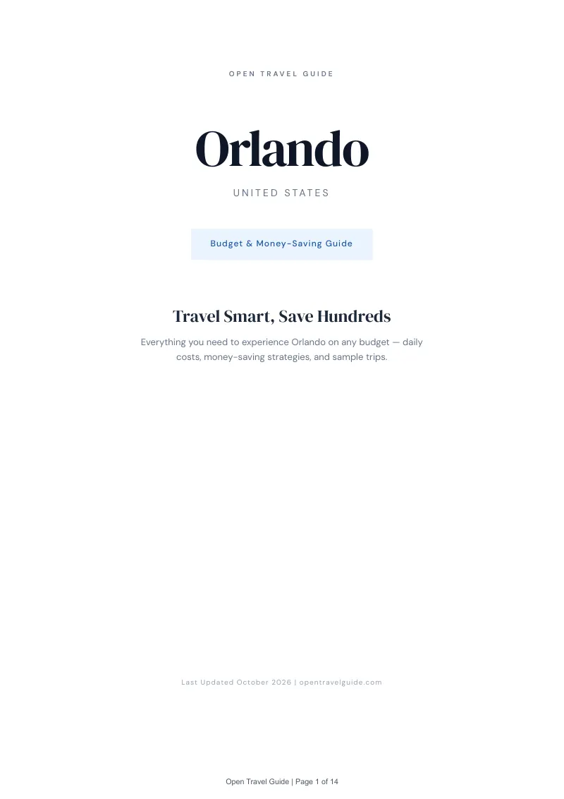Orlando Budget & Money-Saving Guide: Cover