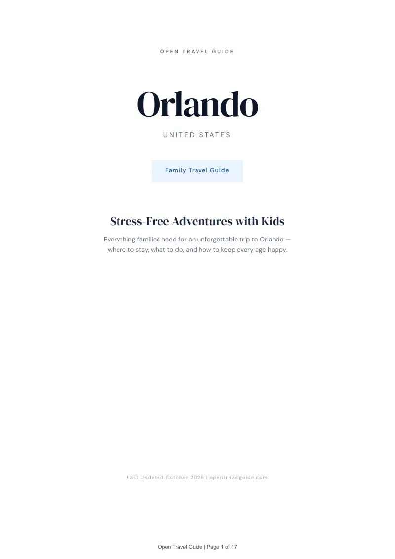 Orlando Family Travel Guide: Cover