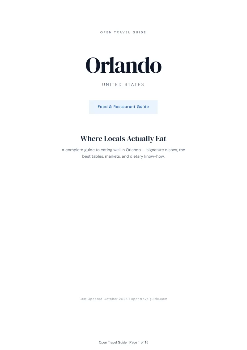 Orlando Food & Restaurant Guide: Cover