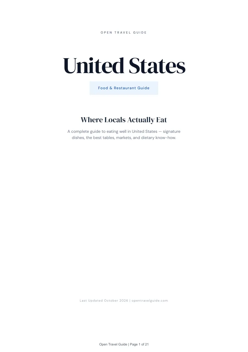 United States Food & Restaurant Guide: Cover