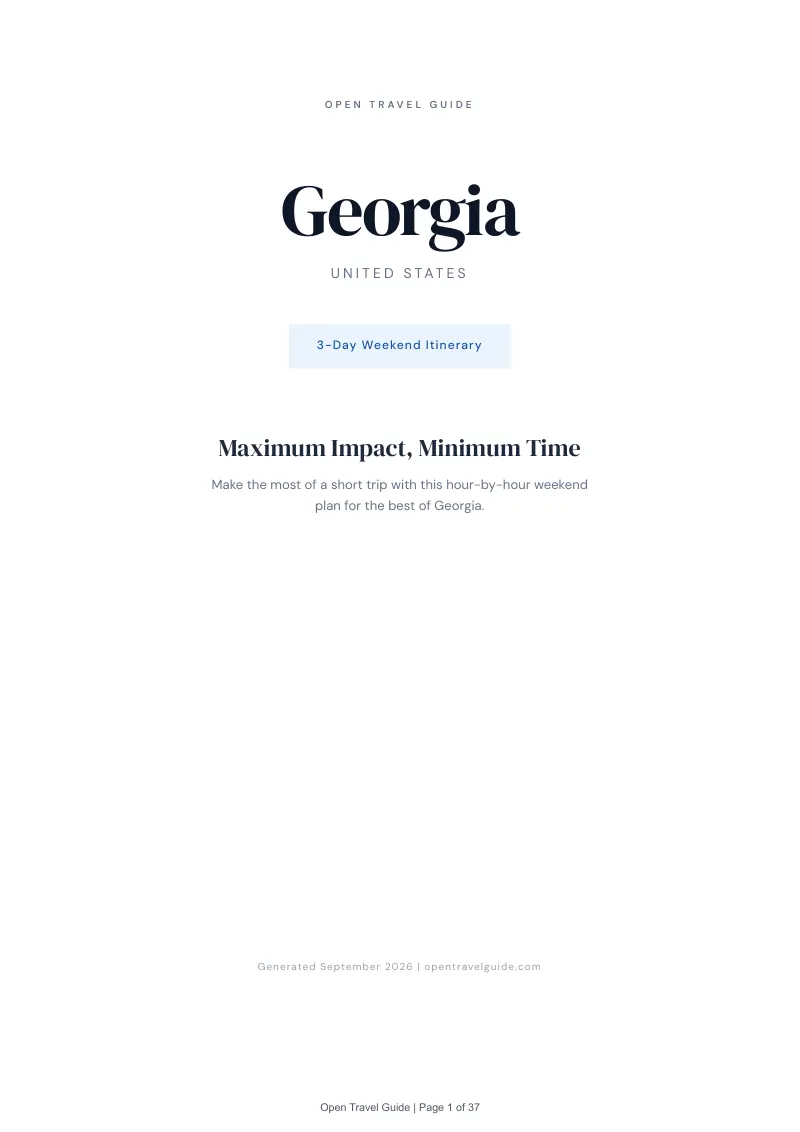 Georgia Complete Travel Bundle: 3-day itinerary · Cover