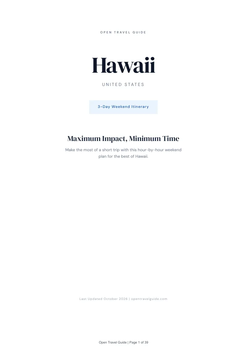 Hawaii 3-Day Weekend Itinerary: Cover