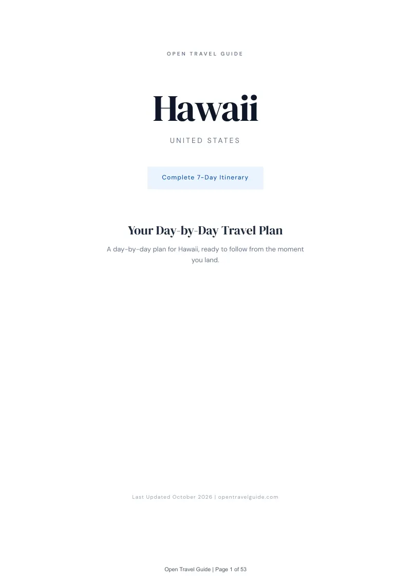 Hawaii 7-Day Itinerary: Cover