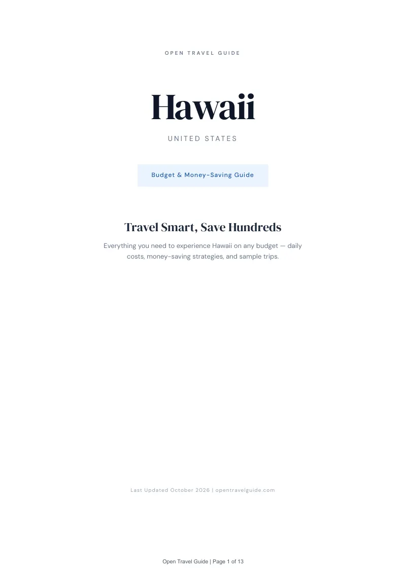 Hawaii Budget & Money-Saving Guide: Cover
