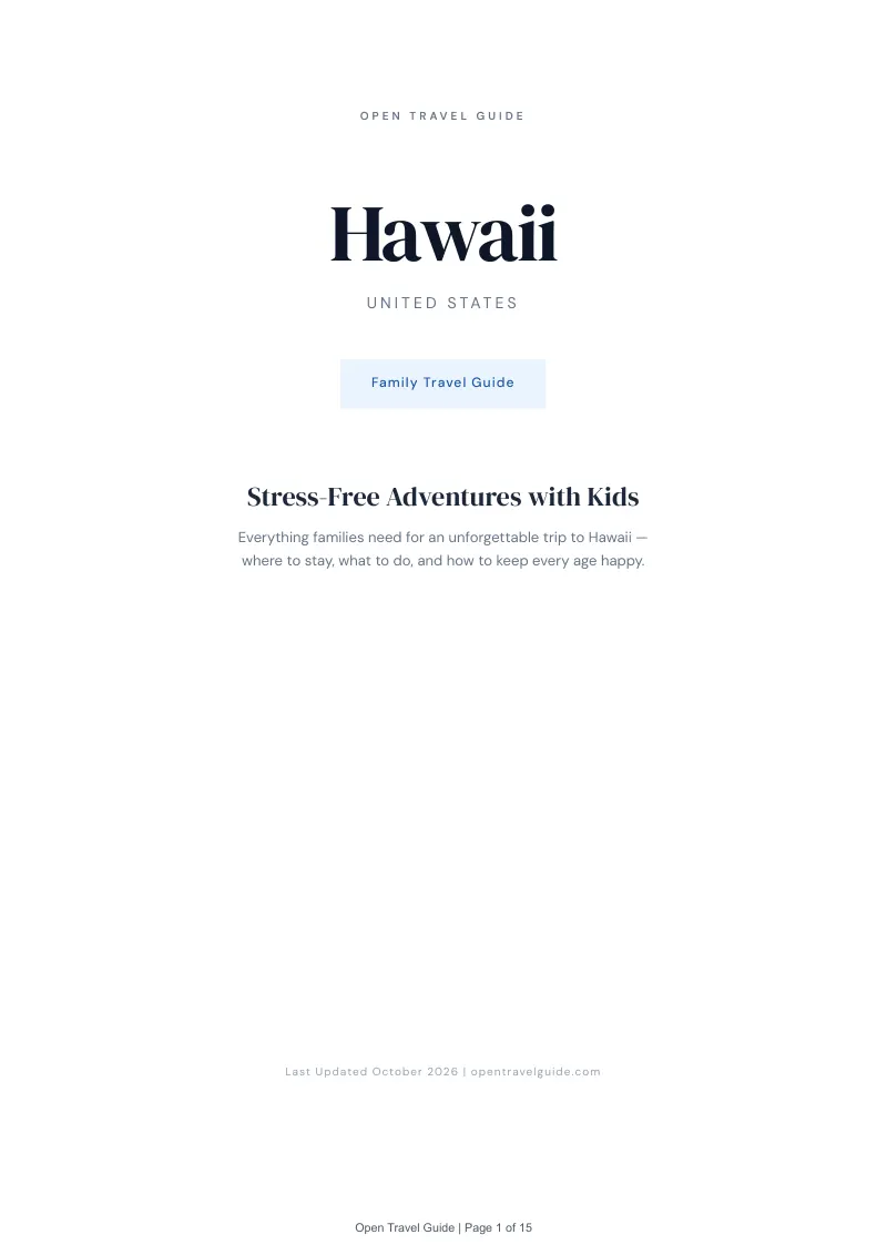 Hawaii Family Travel Guide: Cover
