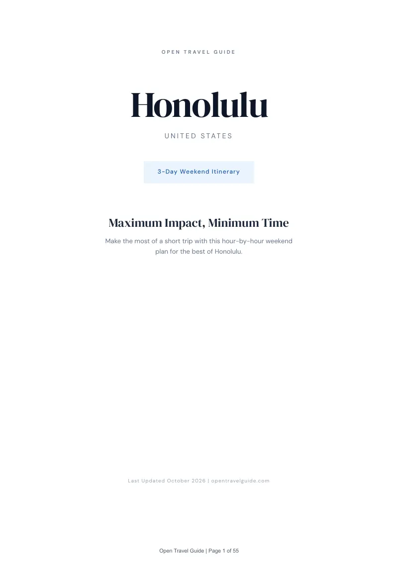 Honolulu 3-Day Weekend Itinerary: Cover