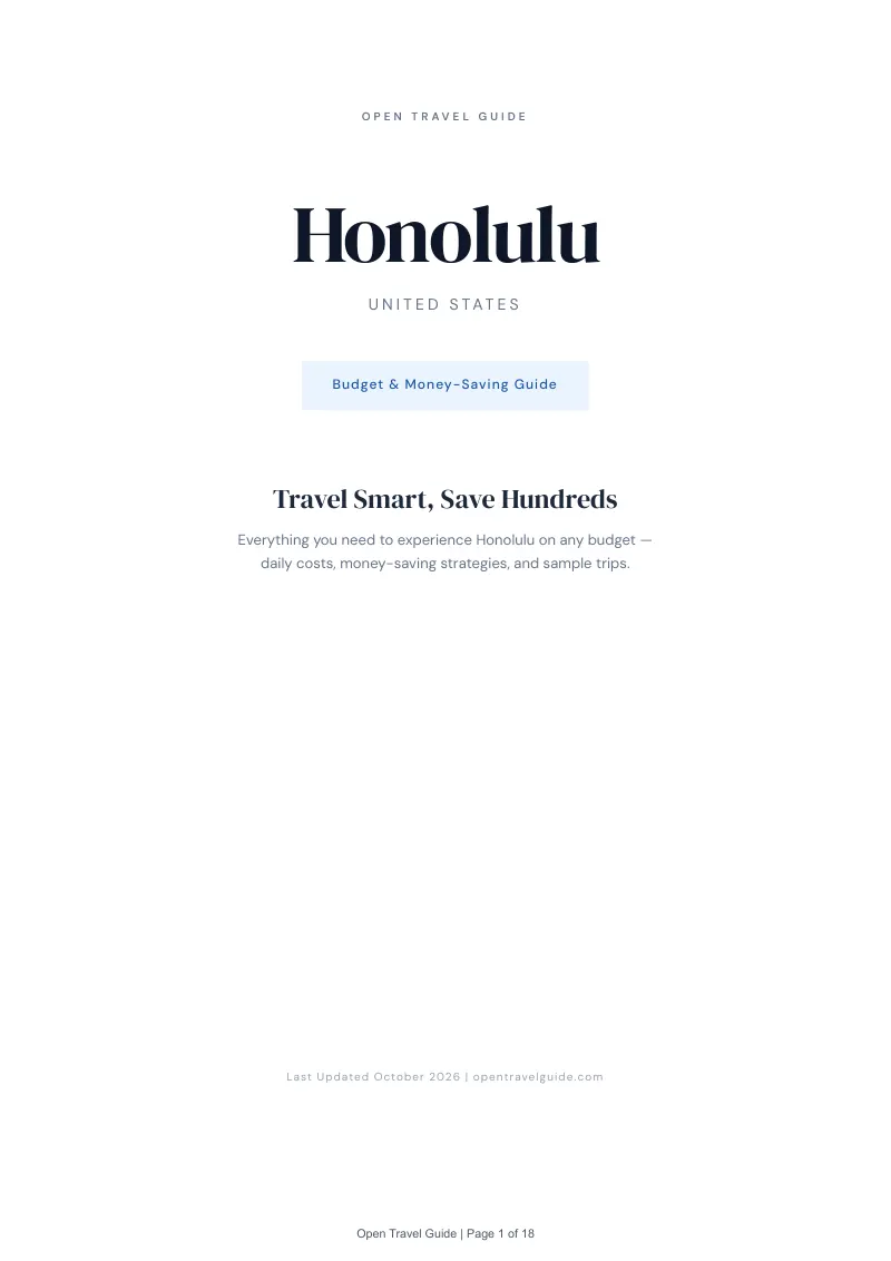 Honolulu Budget & Money-Saving Guide: Cover