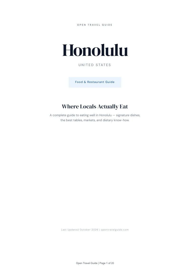 Honolulu Food & Restaurant Guide: Cover