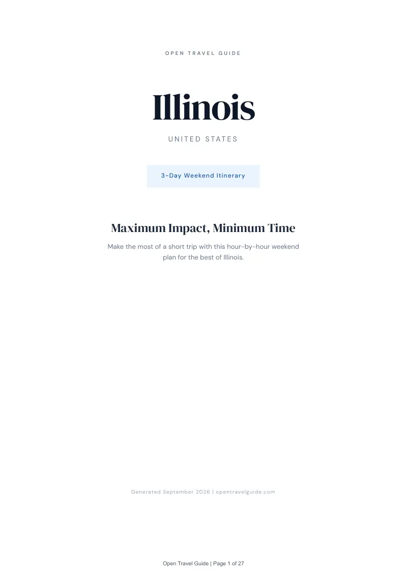 Illinois Complete Travel Bundle: 3-day itinerary · Cover