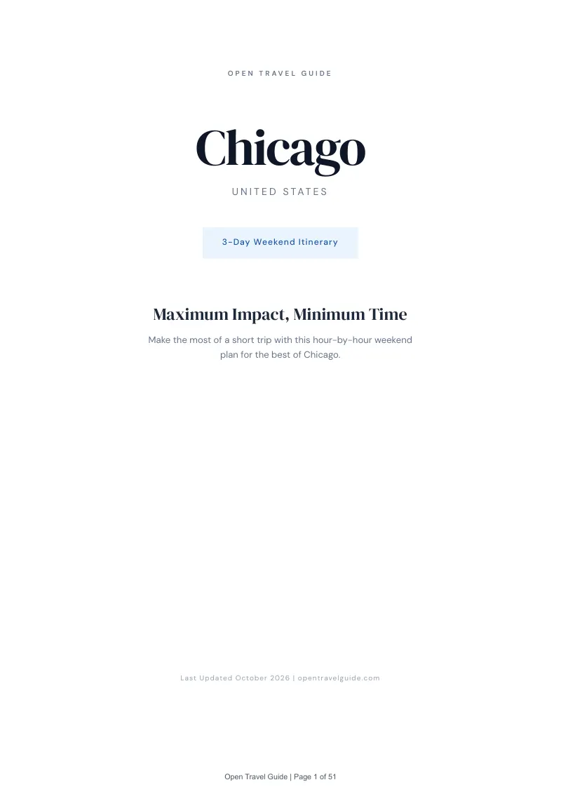 Chicago 3-Day Weekend Itinerary: Cover