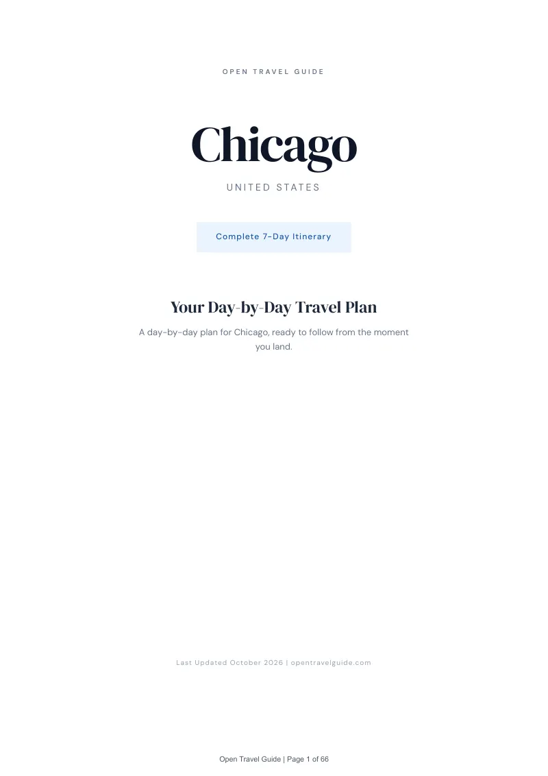Chicago 7-Day Itinerary: Cover