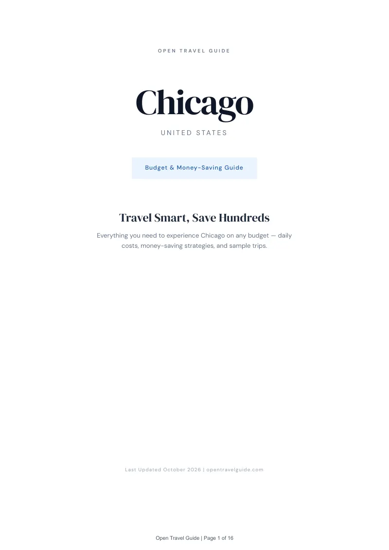 Chicago Budget & Money-Saving Guide: Cover