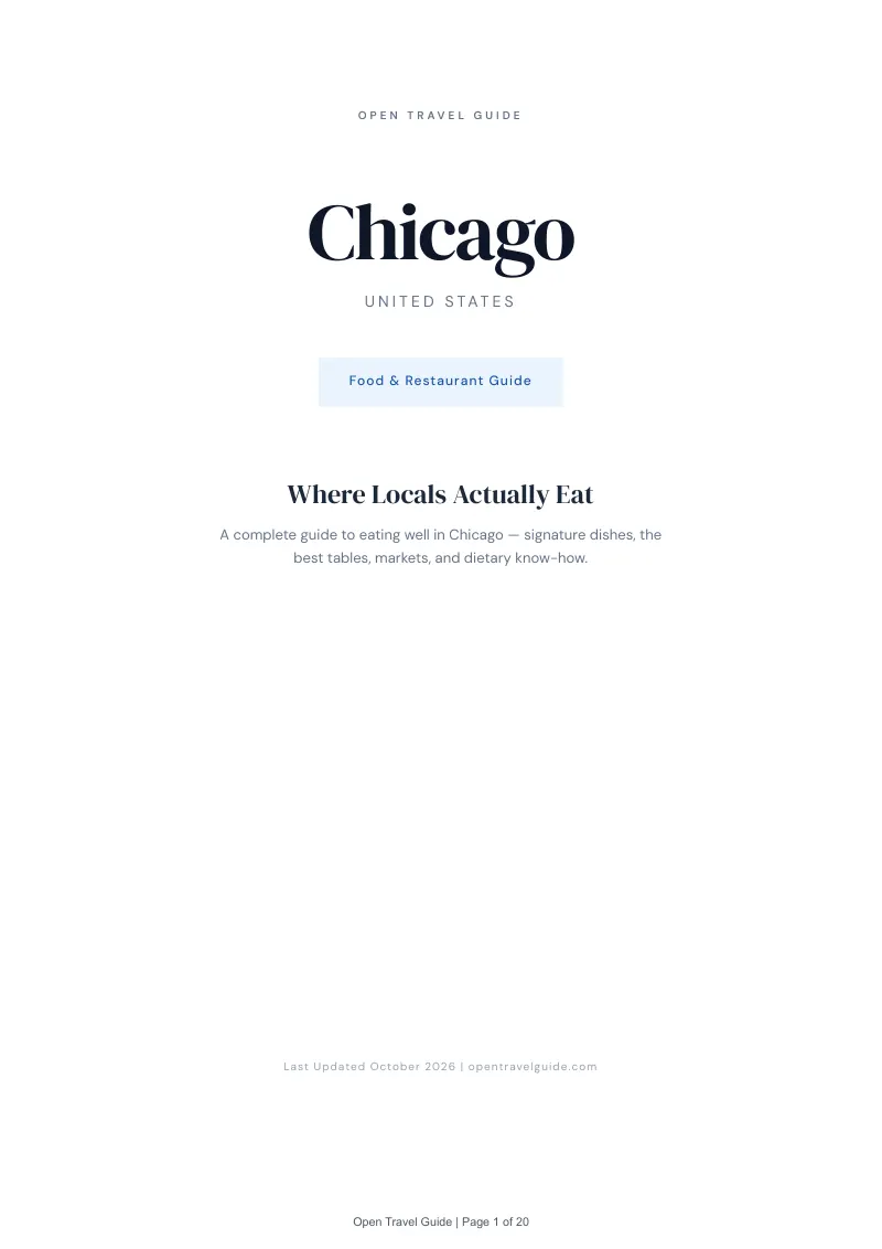 Chicago Food & Restaurant Guide: Cover
