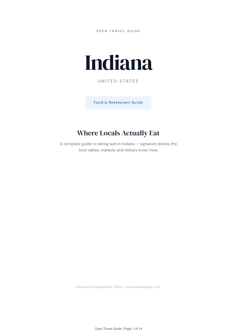 Indiana Complete Travel Bundle: Food guide · Cover