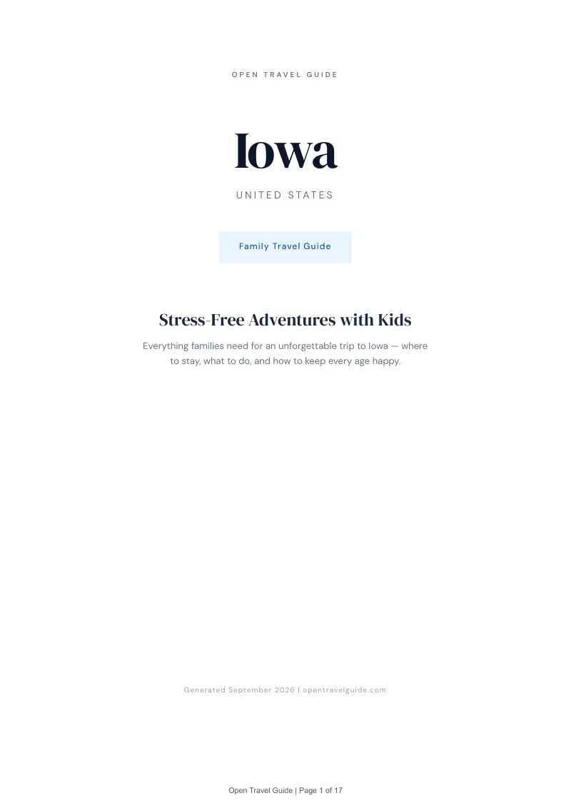 Iowa Complete Travel Bundle: Family guide · Cover
