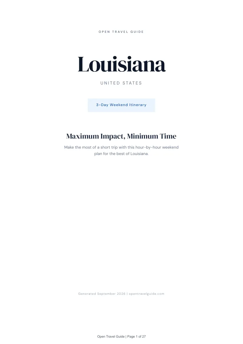 Louisiana Complete Travel Bundle: 3-day itinerary · Cover