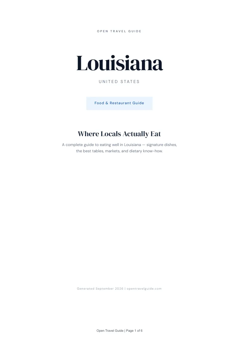 Louisiana Complete Travel Bundle: Food guide · Cover