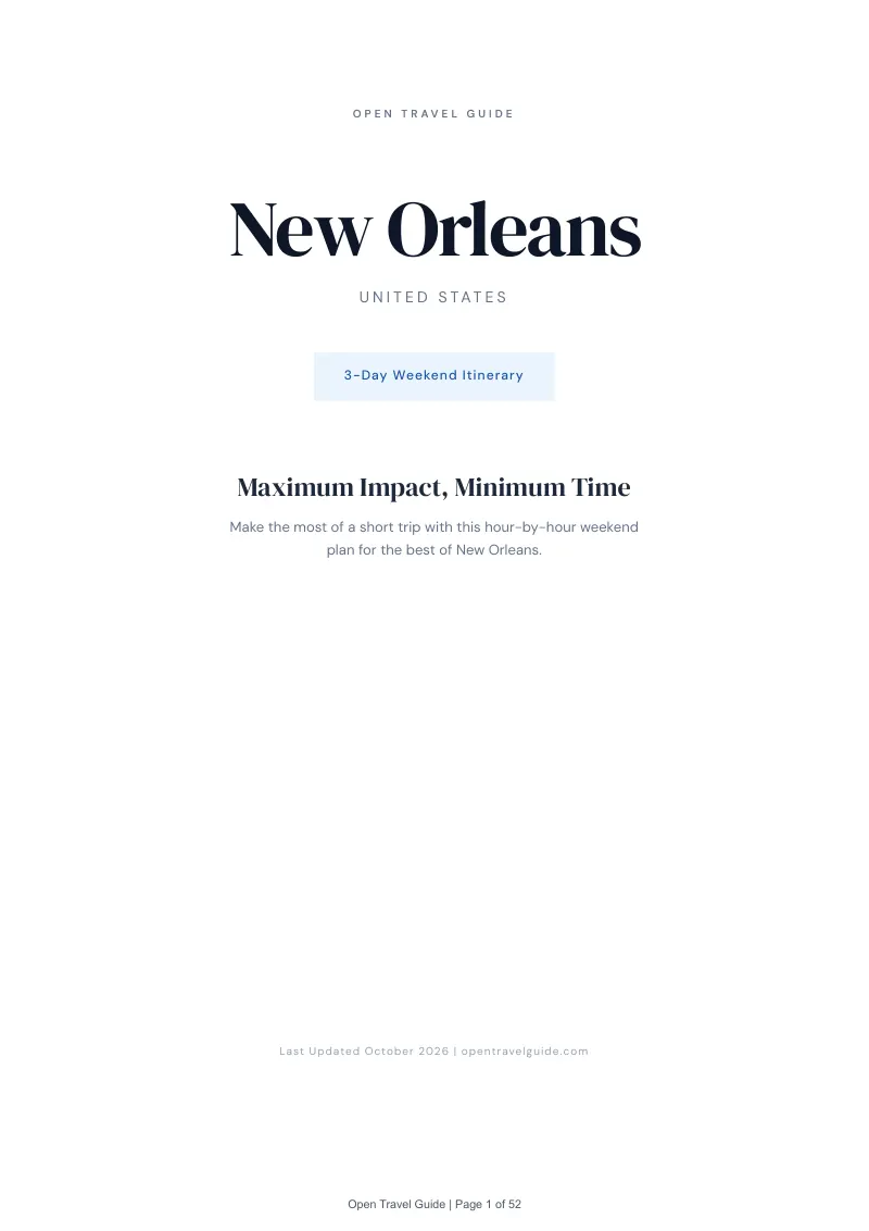 New Orleans 3-Day Weekend Itinerary: Cover