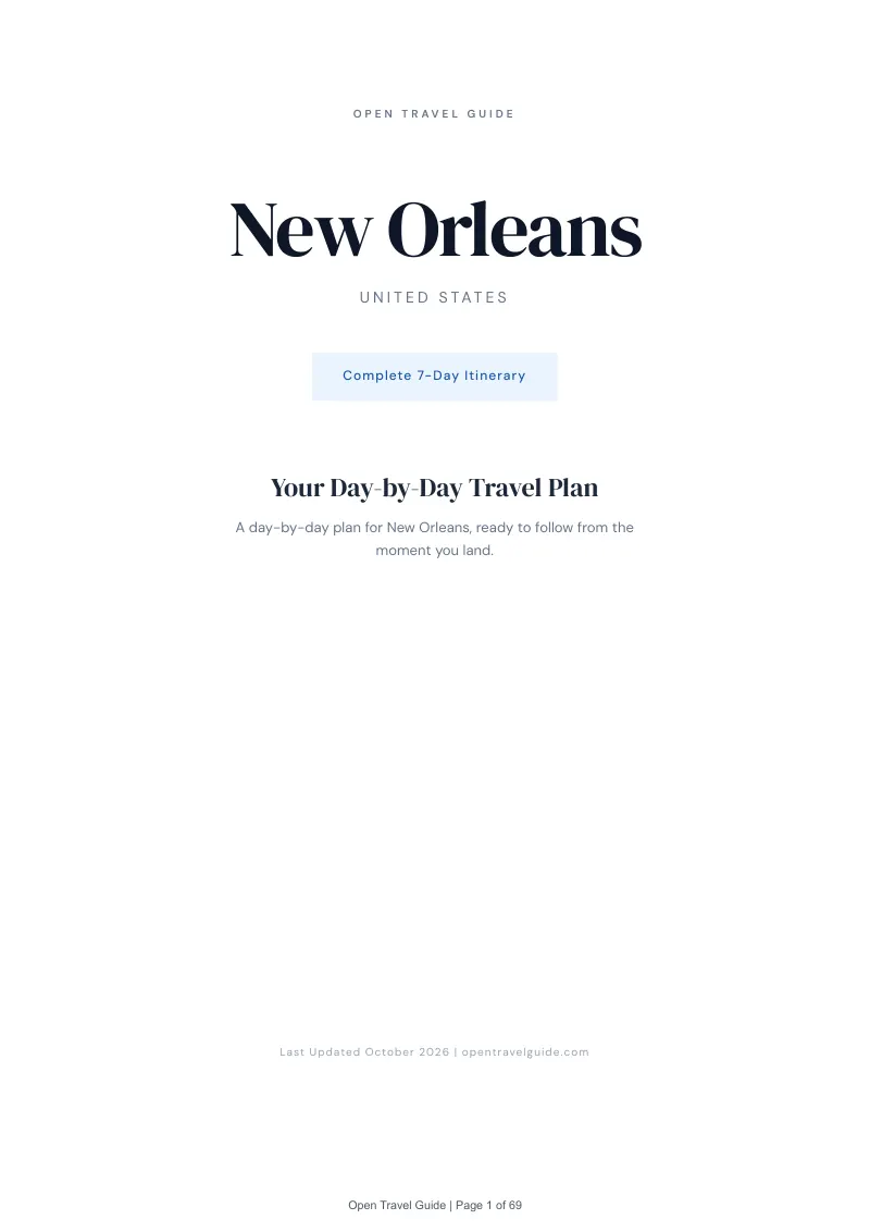 New Orleans 7-Day Itinerary: Cover