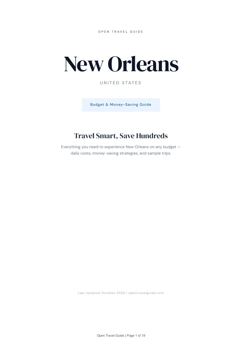 New Orleans Budget & Money-Saving Guide: Cover