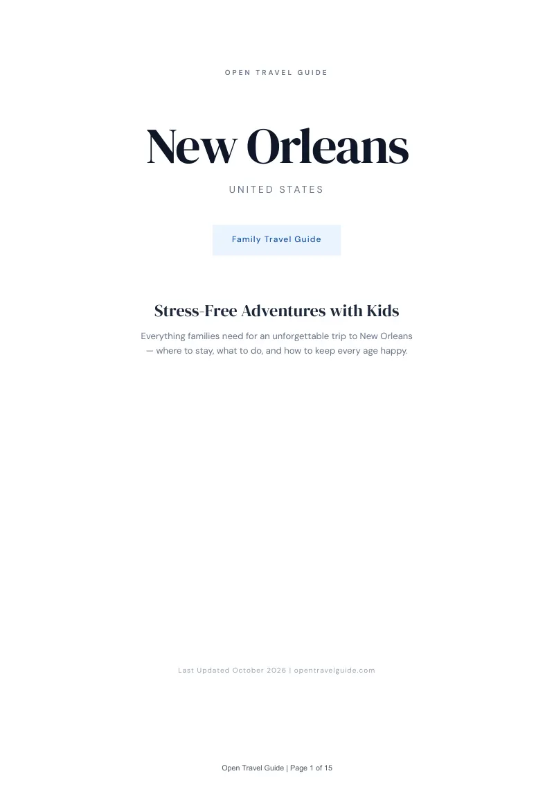 New Orleans Family Travel Guide: Cover