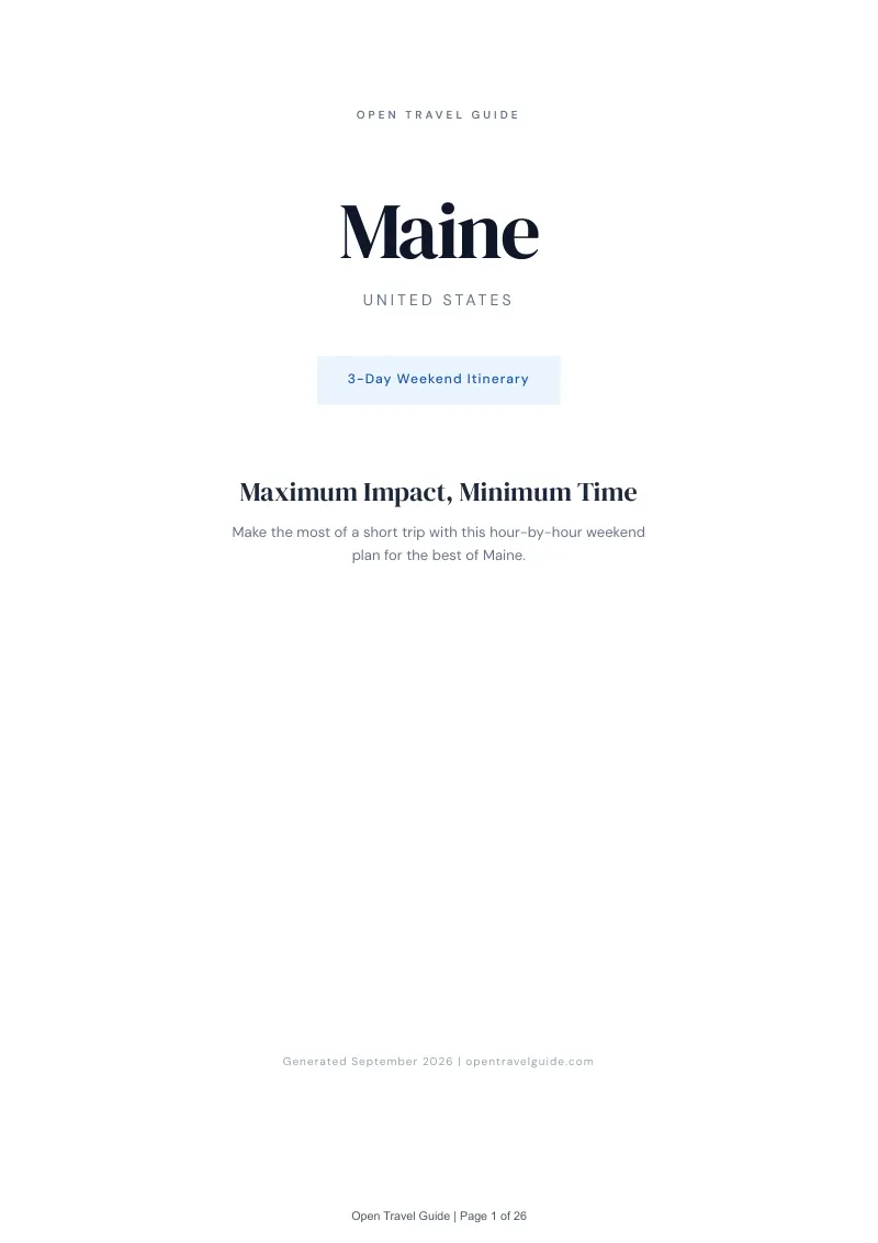 Maine Complete Travel Bundle: 3-day itinerary · Cover