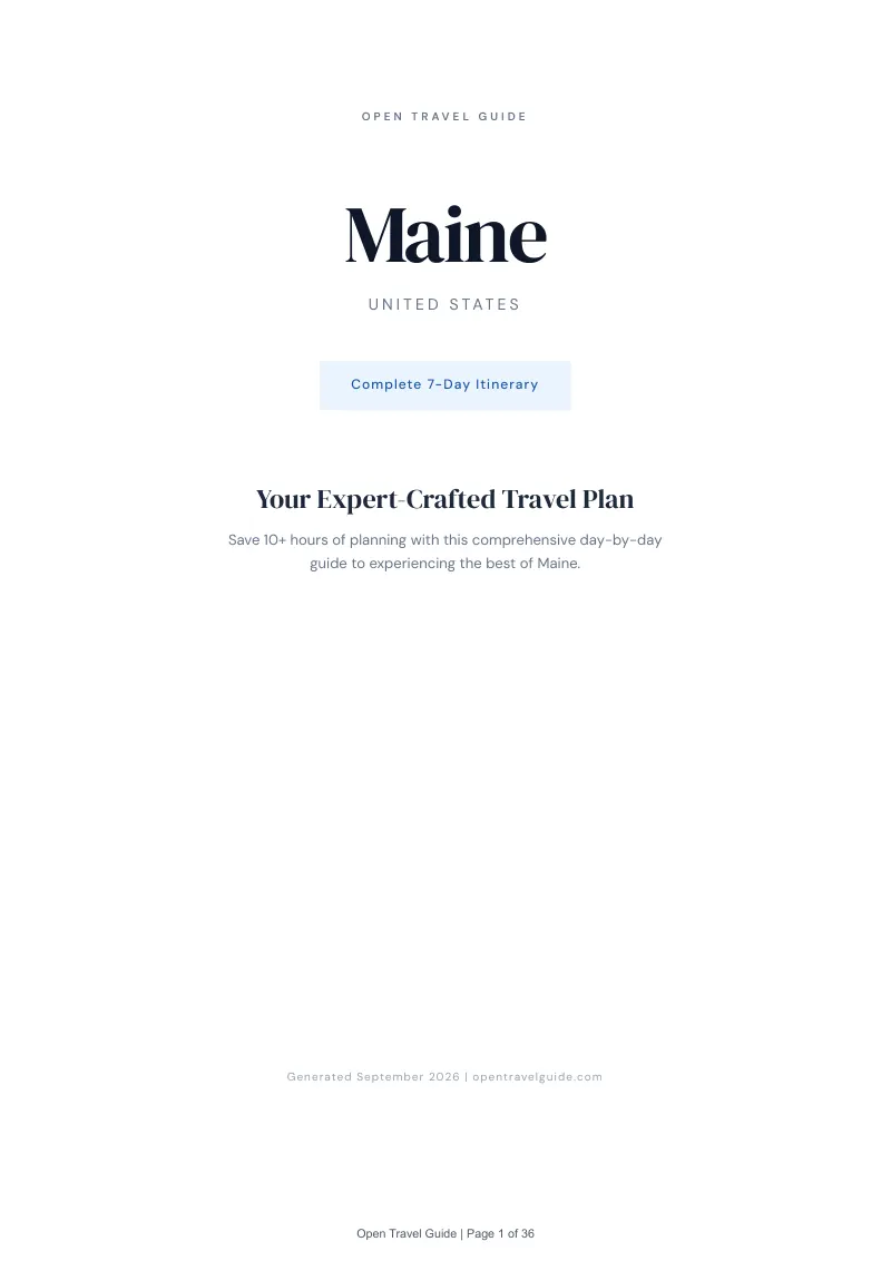 Maine Complete Travel Bundle: 7-day itinerary · Cover
