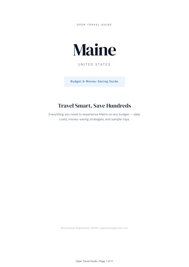 Maine Complete Travel Bundle: Budget guide · Cover