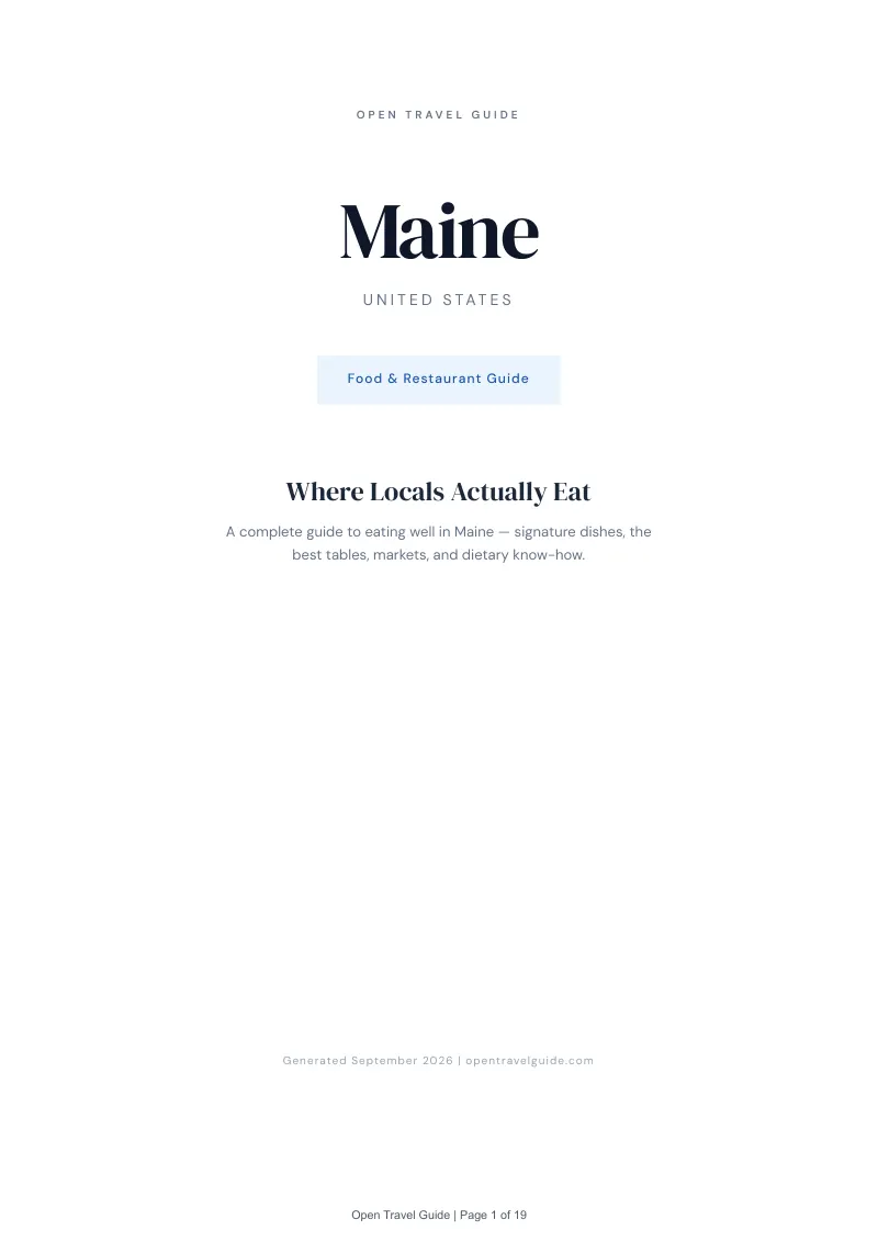 Maine Complete Travel Bundle: Food guide · Cover