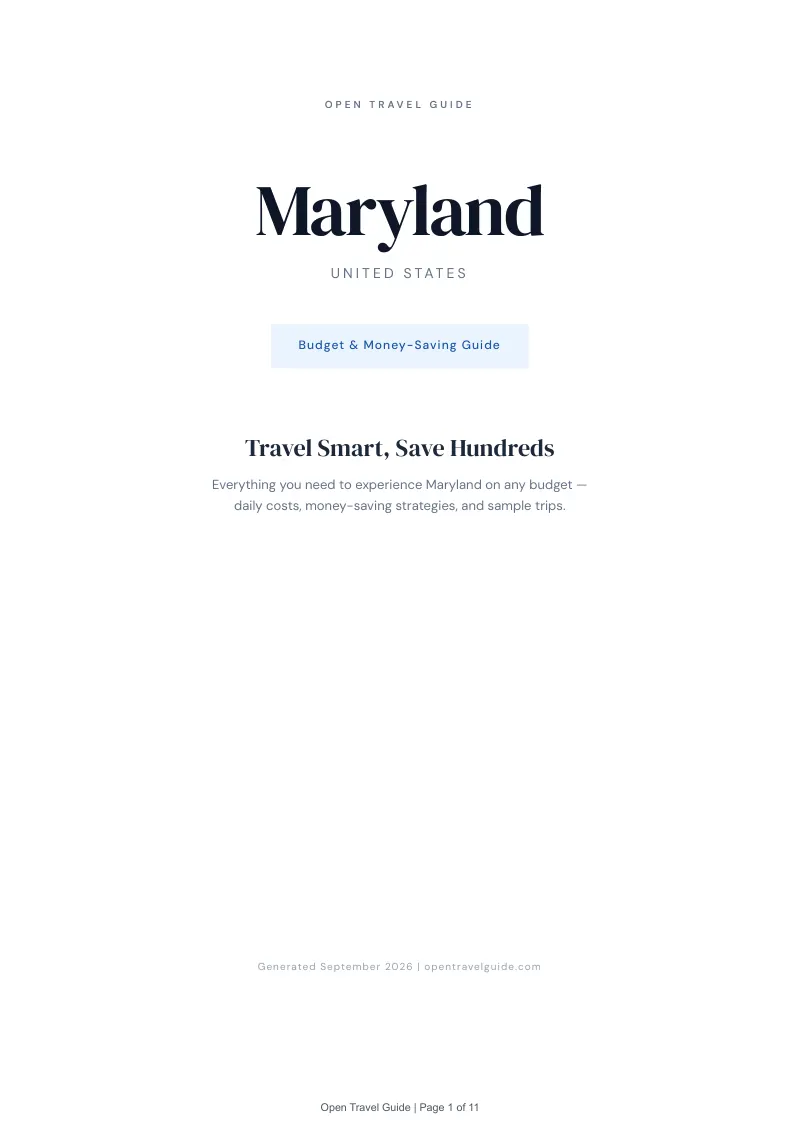 Maryland Complete Travel Bundle: Budget guide · Cover