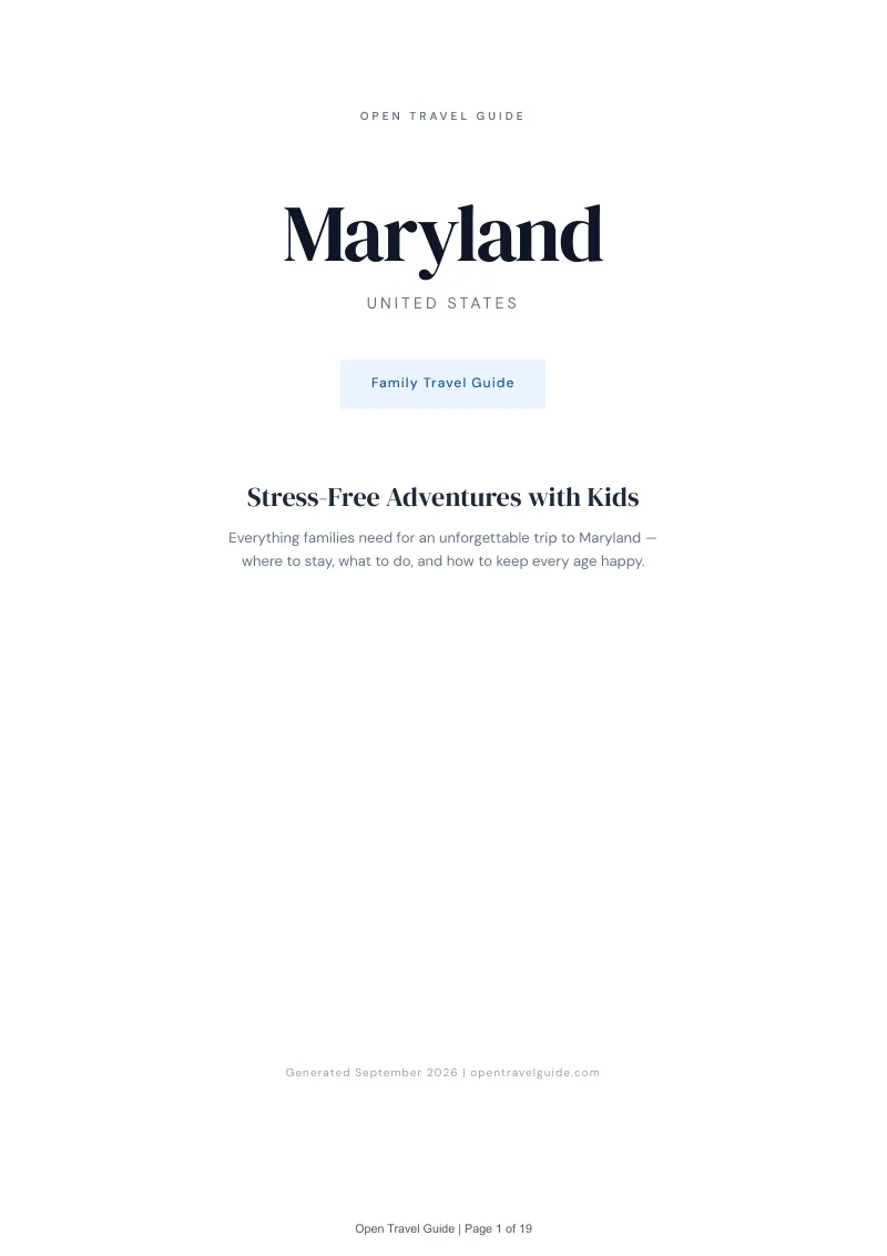 Maryland Complete Travel Bundle: Family guide · Cover