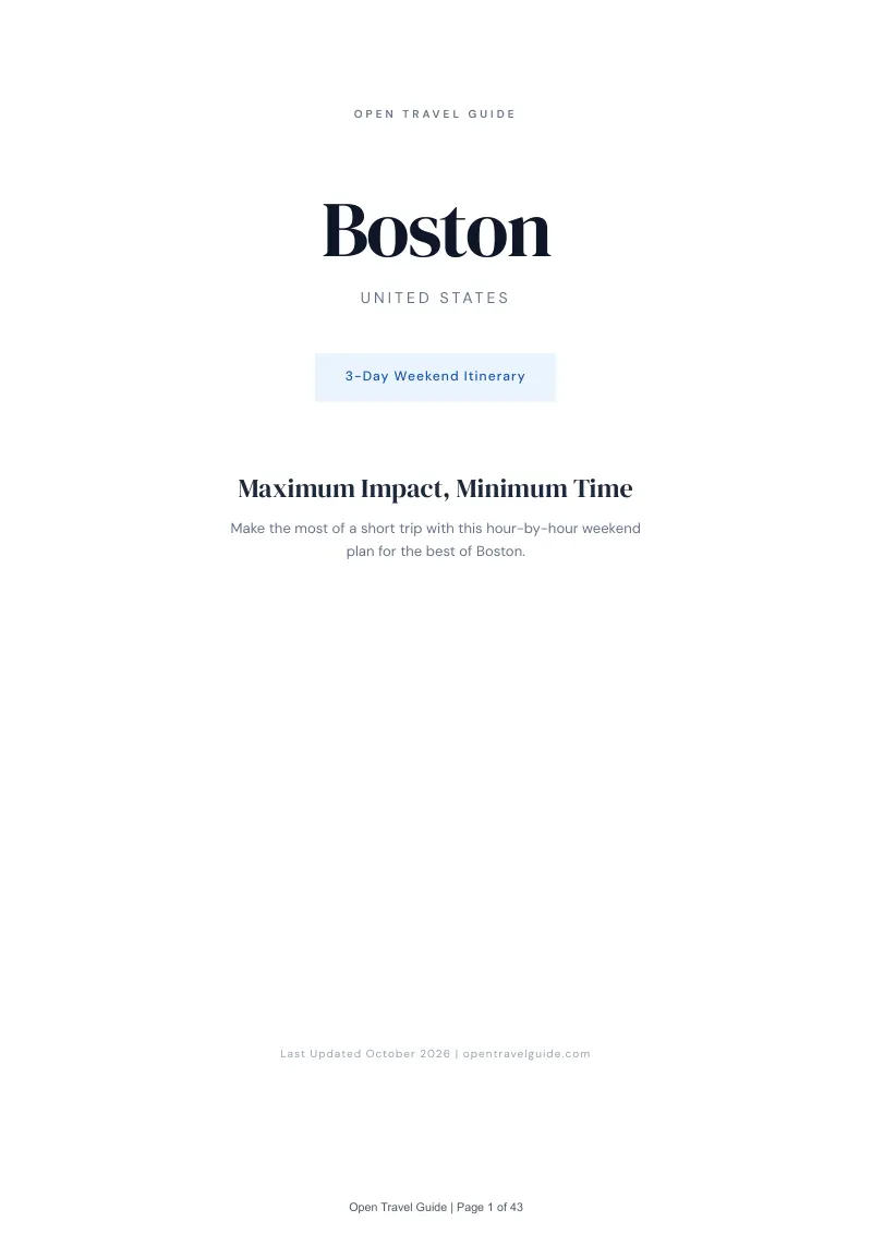 Boston 3-Day Weekend Itinerary: Cover