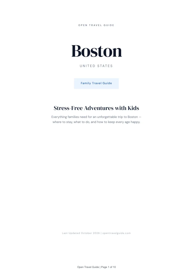 Boston Family Travel Guide: Cover