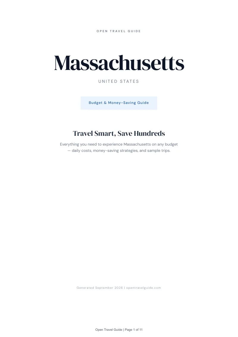 Massachusetts Complete Travel Bundle: Budget guide · Cover