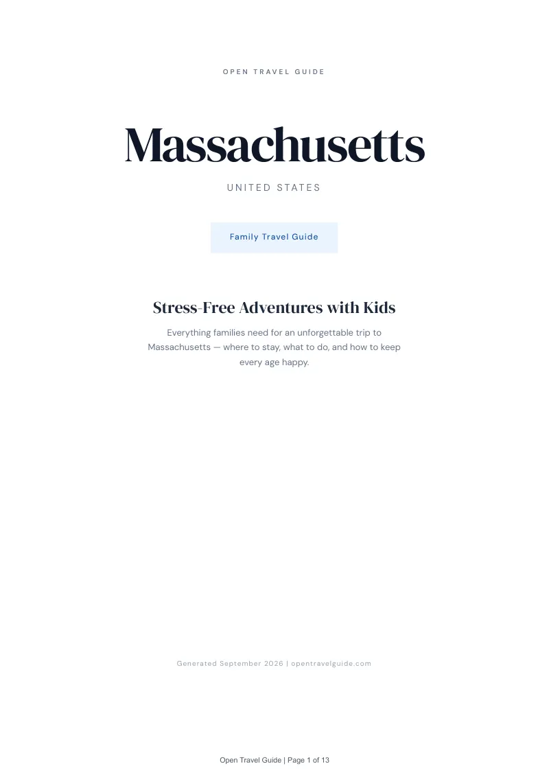 Massachusetts Complete Travel Bundle: Family guide · Cover