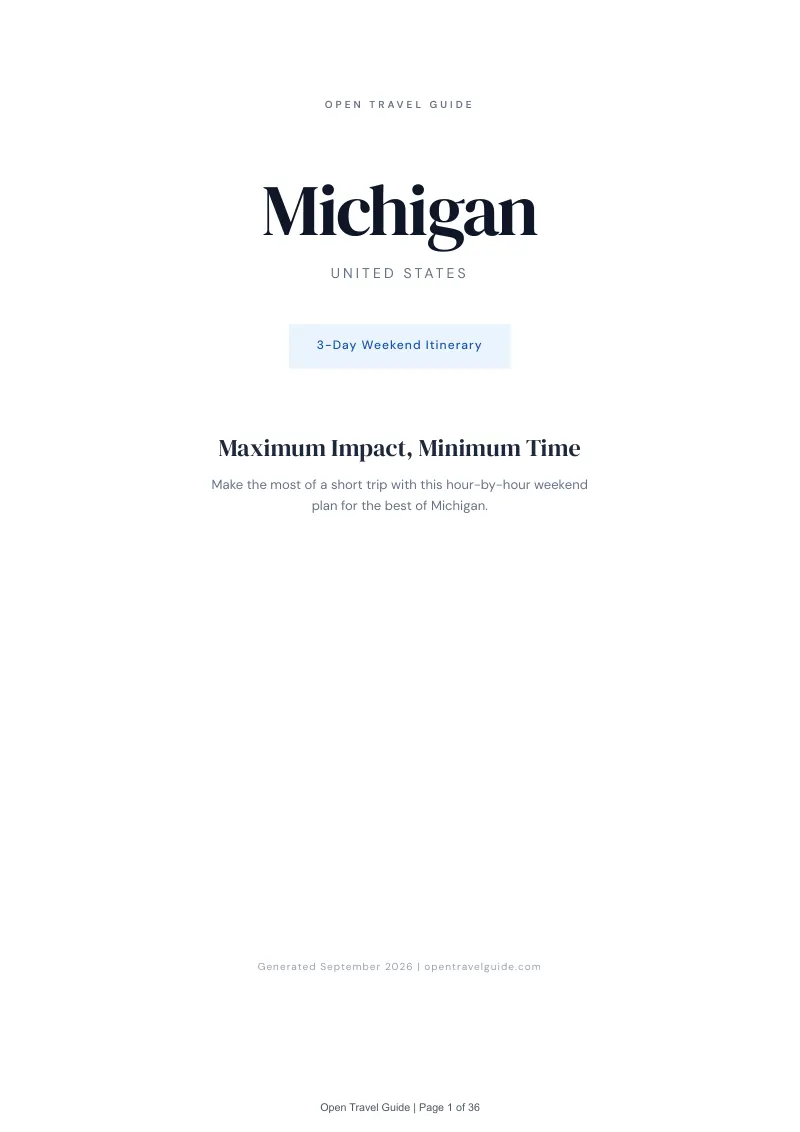 Michigan Complete Travel Bundle: 3-day itinerary · Cover