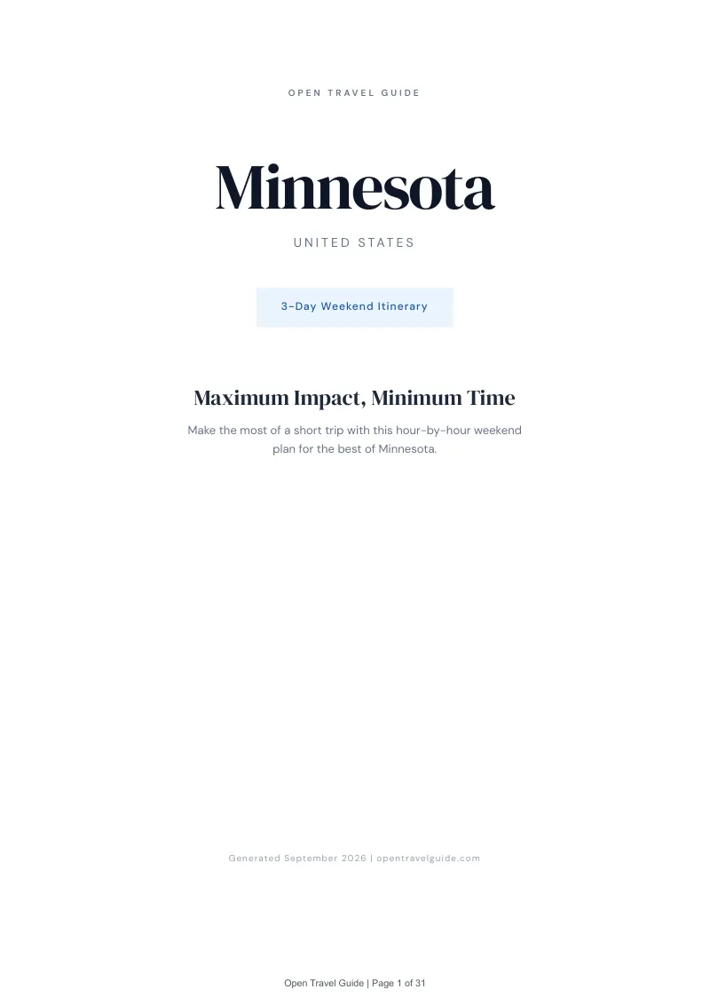 Minnesota Complete Travel Bundle: 3-day itinerary · Cover