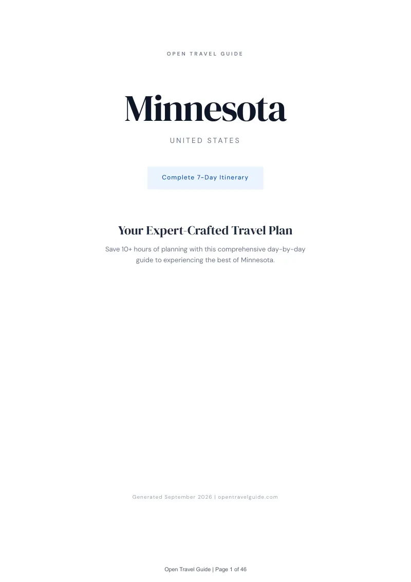 Minnesota Complete Travel Bundle: 7-day itinerary · Cover