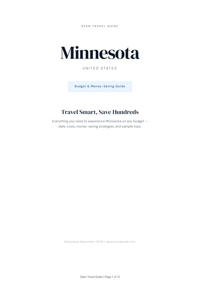 Minnesota Complete Travel Bundle: Budget guide · Cover