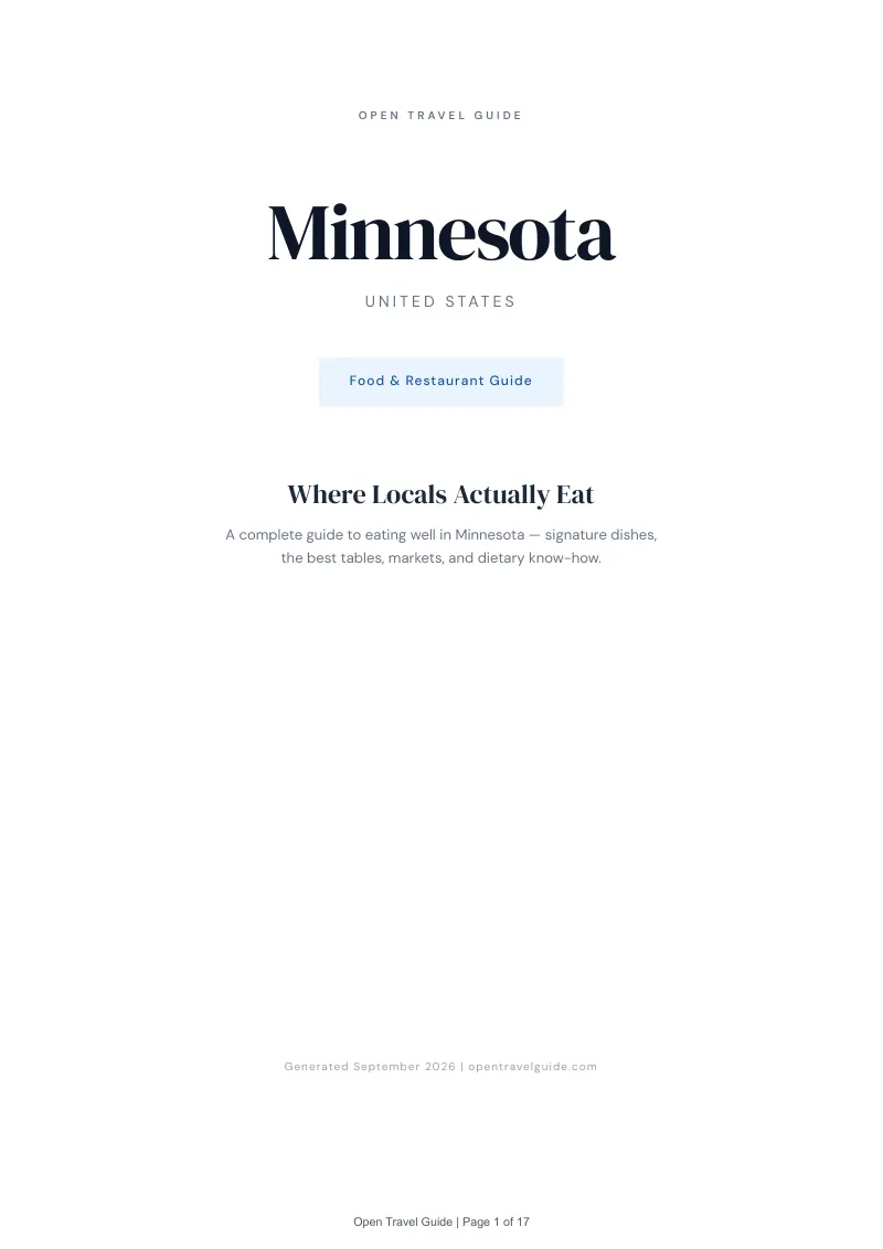Minnesota Complete Travel Bundle: Food guide · Cover