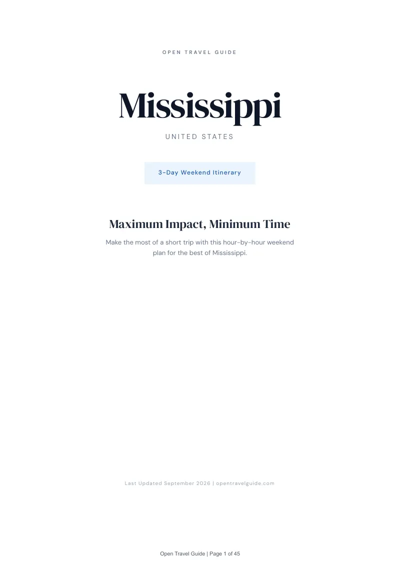 Mississippi Complete Travel Bundle: 3-day itinerary · Cover
